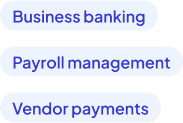 For Businesses: Business banking, Payroll management, Vendor payments